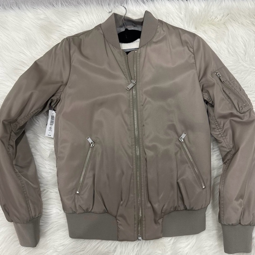 Aritzia Taupe Bomber Jacket
